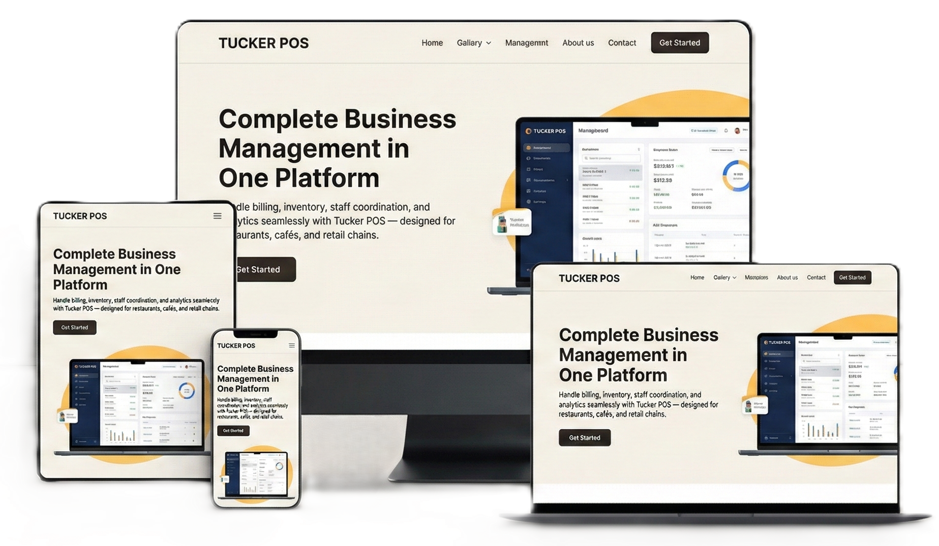TuckerPOS Restaurant POS Software Dashboard Interface